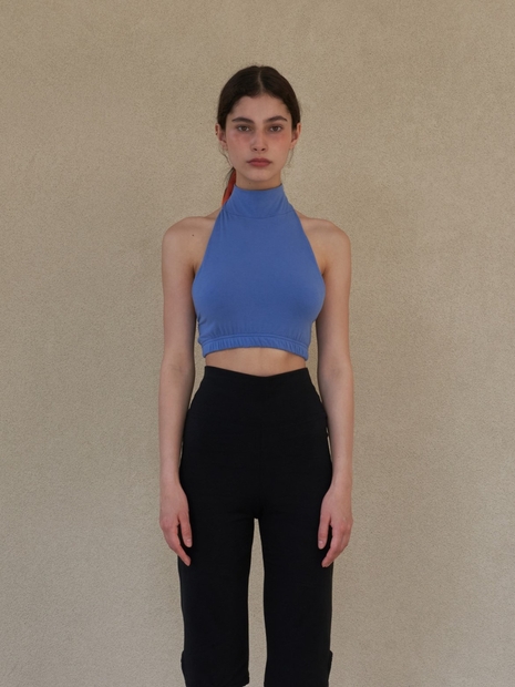 Vase Halter Nect Bra Top - Blueberry