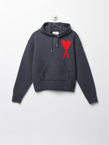 아미 AMI 하트로고 후드 GREY/RED