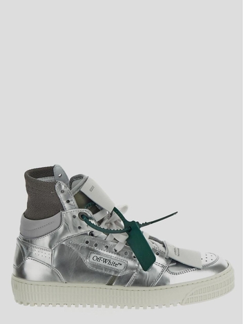오프 화이트 Off-White Metallic Silver High-Top Sneaker OWIA112F23LEA0047272