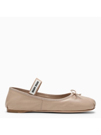 미우미우 Miu Miu Nude leather ballerina 5F794DDX05XUU