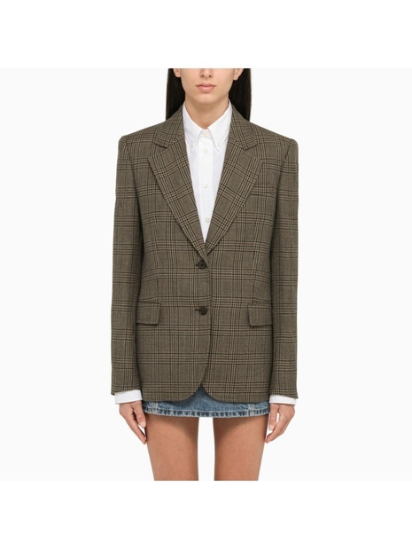 미우미우 Miu Miu Single-breasted check wool jacket MH186913JL