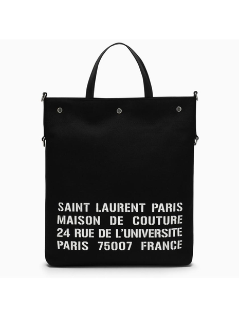 생로랑 Saint Laurent North/South tote bag in black canvas 710264FAA5E