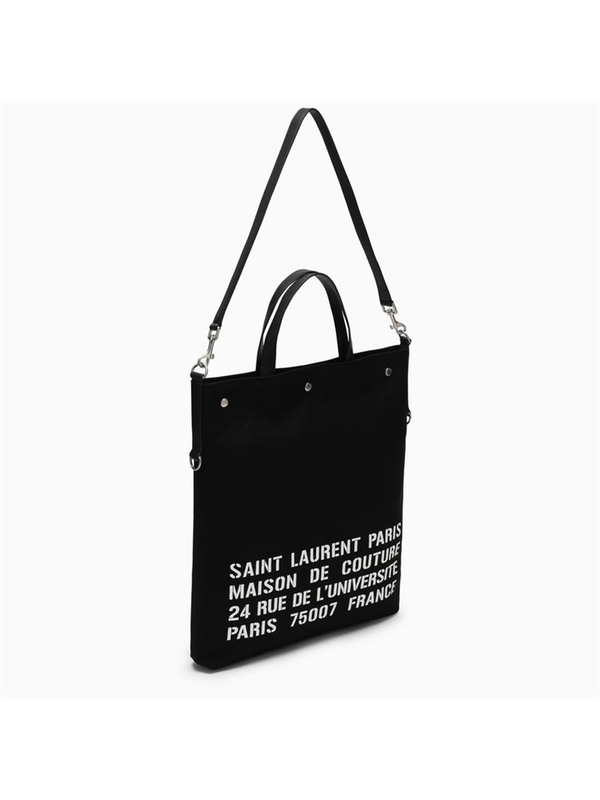 생로랑 Saint Laurent North/South tote bag in black canvas 710264FAA5E