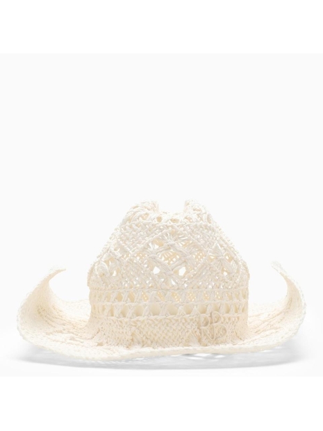 루슬란바킨스키 Ruslan Baginskiy White woven straw hat CWB040STR-DRK-KNNF
