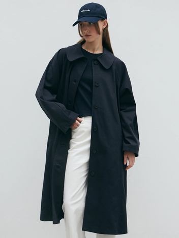 SINGLE RAGLAN TRENCH COAT_NAVY