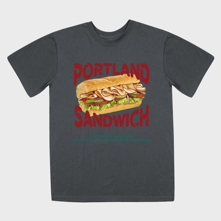 PORTLAND SANDWICH SHORT SLEEVES-CHARCOAL