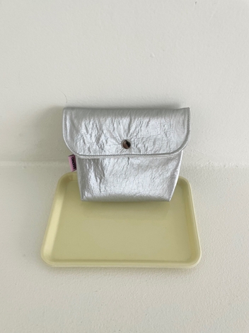 Silver Button Pouch