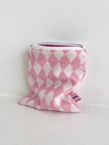 Peach Terry Pouch_Argyle