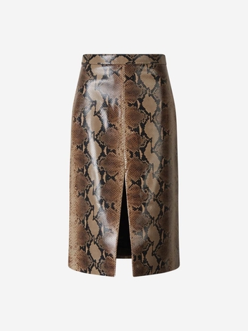 카이트 Fraser Leather Skirt 4103803PYTHON EMBOSSED CALF