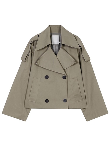 OVERFIT EPAULET COAT_KHAKI
