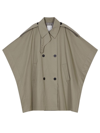 TRENCH CAPE COAT_KHAKI