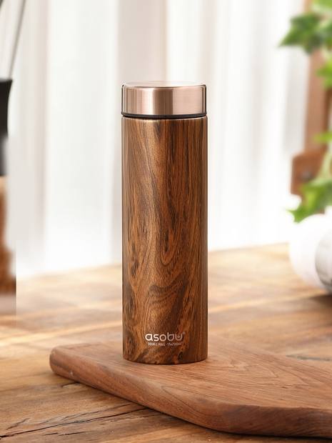 캐나다 아소부 스텐 보온보냉 텀블러 르바통 우드 500ml