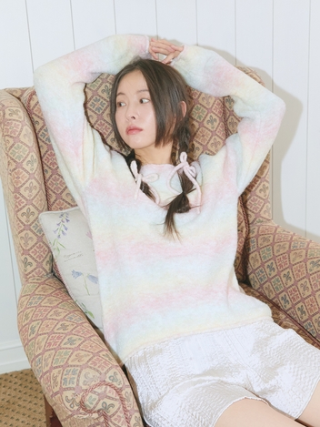 GRADATION BOUCLE KNIT (LIGHT PINK)