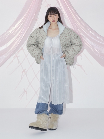 LACE LAYERED ONE-PIECE (GREY)
