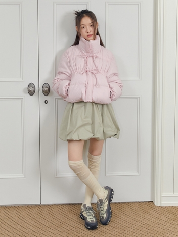 RIBBON BALLOON SKIRT (OLIVE)