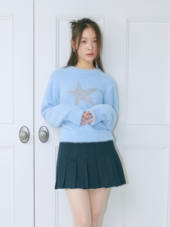LOW - RISE PLEATS SKORTS (DARK NAVY)