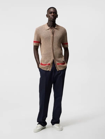제이린드버그 SS23 남성 스카이 니트 셔츠 Safari Beige