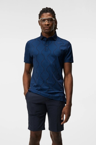 제이린드버그 SS23 남성 골프 멧 자카드 폴로 네이비 MAT JACQUARD POLO