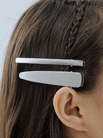 XT002_ 2set Hair clip silver