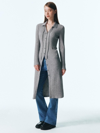 골지 롱 원피스_GREY