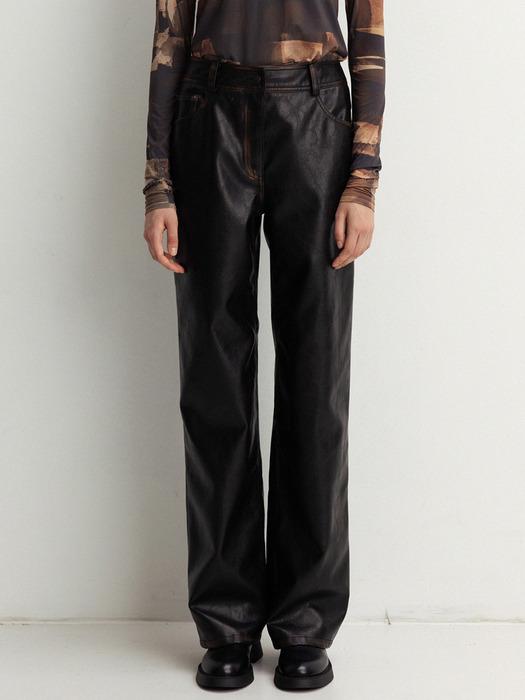 LE | pigment crack faux leather pants (black) pigment crack faux leather pants (black)
