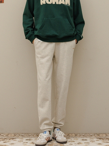 Banding logo sweat jogger pants - Oatmeal