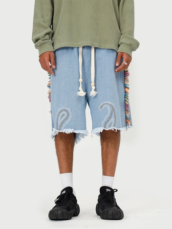 HP PAISLEY 1/2 PANTS (ver. DENIM LIGHT BLUE)