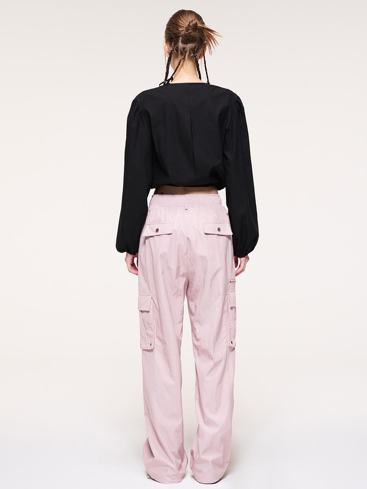 Zipper Point 2-Way Cargo Pants, Pink