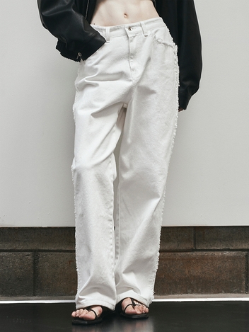 Grunge Line Point Wide Pants (Ivory)