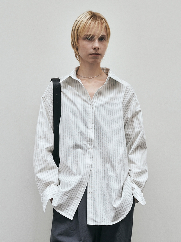 Standard Stripe Loose Fit Cotton Shirt