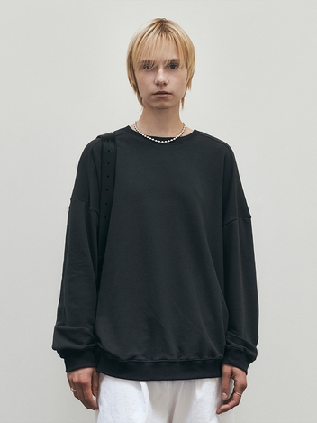 Loose-Fit Raglan Sweat Shirt (Charcoal)