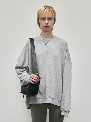 Loose-Fit Raglan Sweat Shirt (Melange Gray)