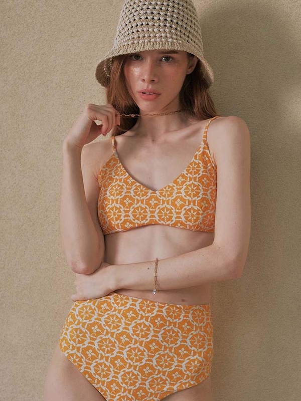 Tie Back Bikini Top, Yellow