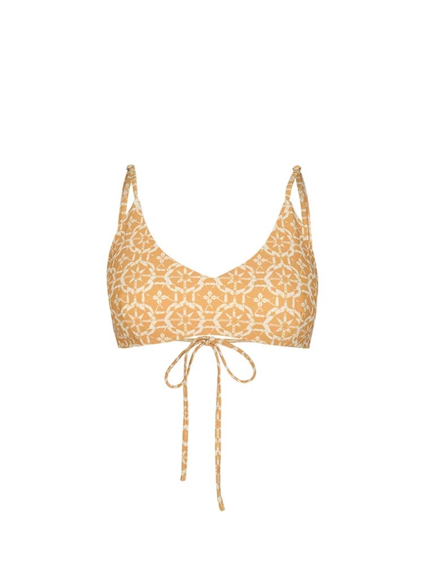 Tie Back Bikini Top, Yellow