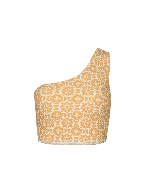 One Shoulder Crop Top, Yellow