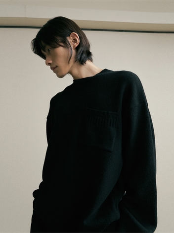 Lambswool crewneck knit (black)