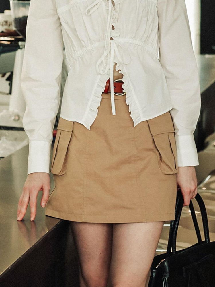 DD_American style a line skirt_BEIGE