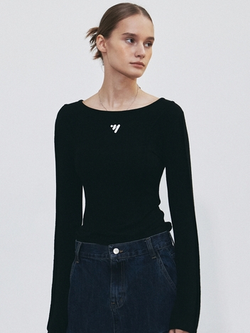 NNC PINTUCK LINE LS TOP_BLACK