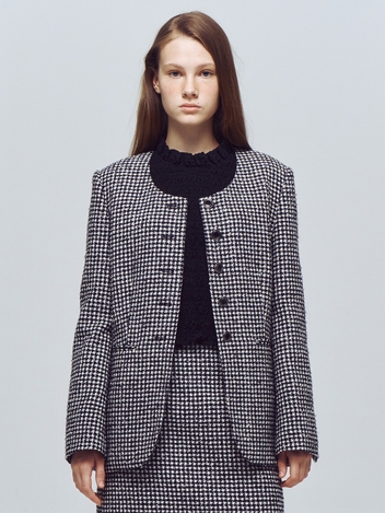U-Neck Tweed Jacket VC2399JK001M