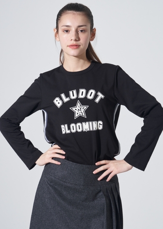 [BLUDOT] 그래픽 프린트 긴팔티셔츠_BK