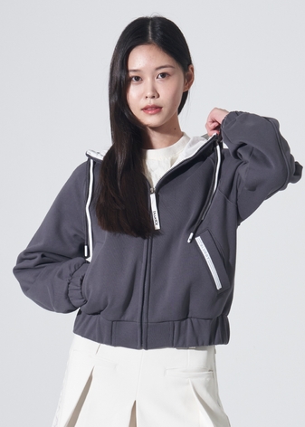 [BLUDOT] 더블 스트링 후드집업_GY