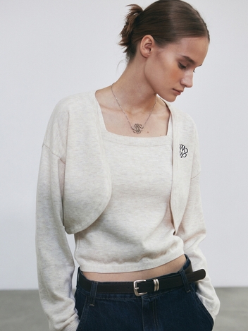 NNC BOLERO CARDIGAN SET UP_OATMEAL