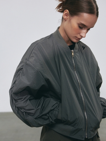 NNC SHIRRING BOMBER JACKET_KHAKI