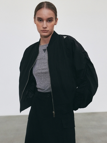 NNC SHIRRING BOMBER JACKET_BLACK