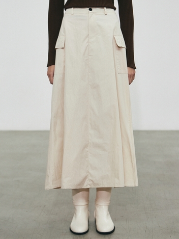 NNC COTTON CARGO LONG SKIRT_CREAM