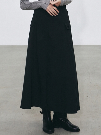 NNC COTTON CARGO LONG SKIRT_BLACK