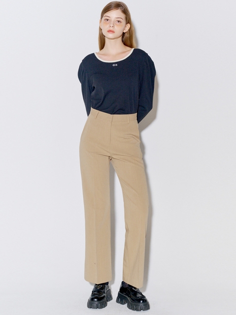 Classic bootcut long slacks_Beige