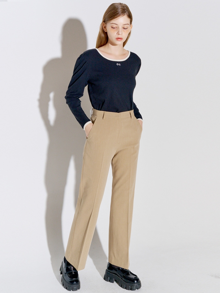 Classic bootcut long slacks_Beige