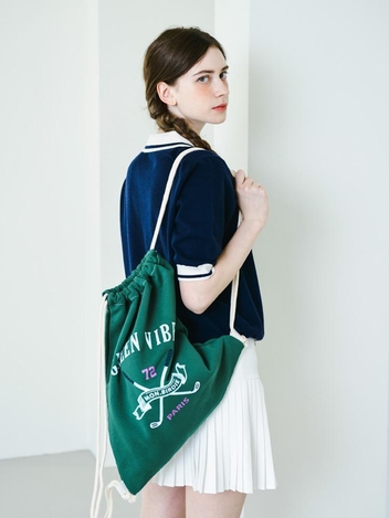 GREEN VIBES GYM SACK 몽버디 엠블럼 조리개 가방 GREEN
