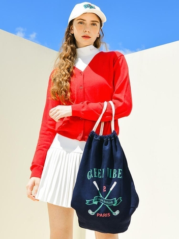 GREEN VIBES GYM SACK 몽버디 엠블럼 조리개 가방 NAVY